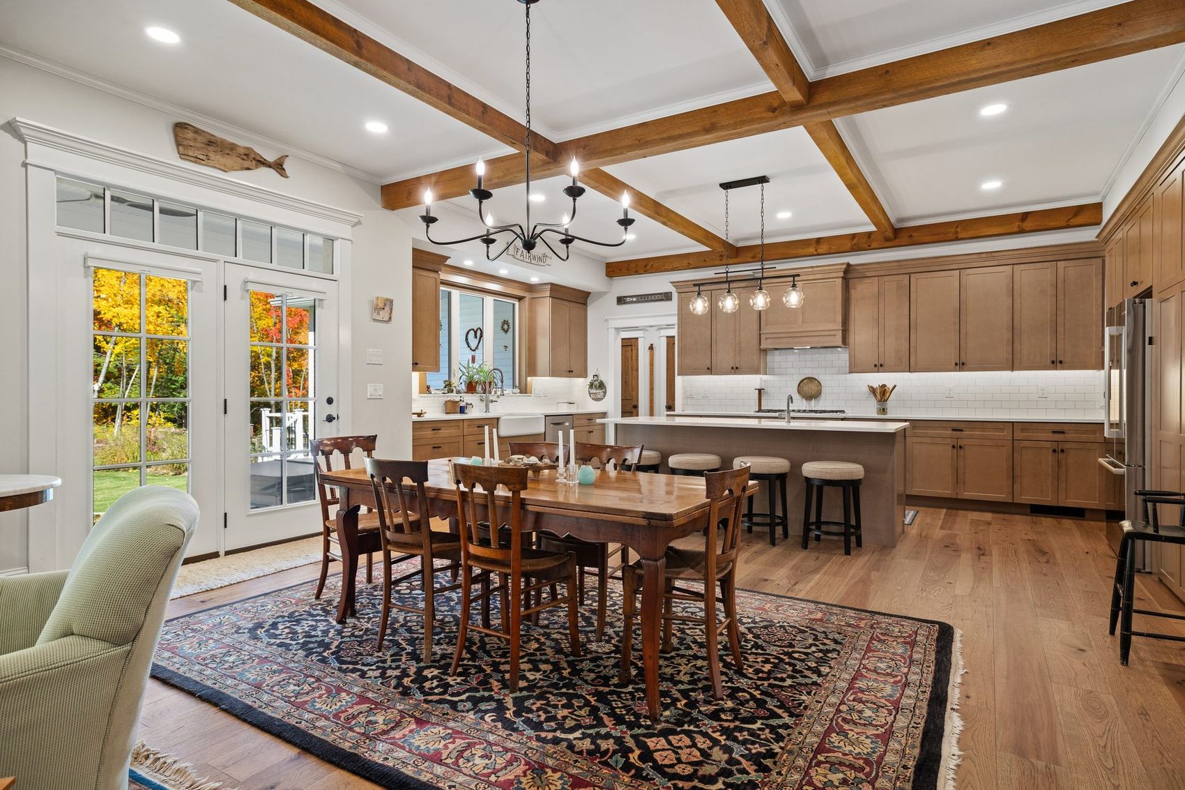 Dining room with French doors to the patio