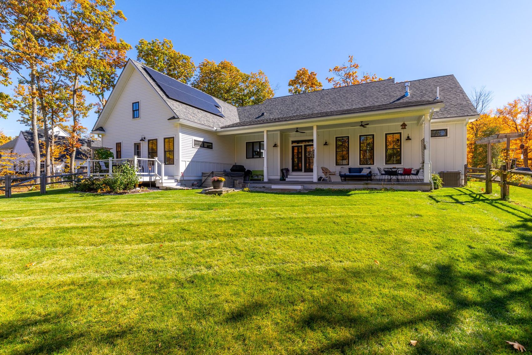Rear of the home and patio